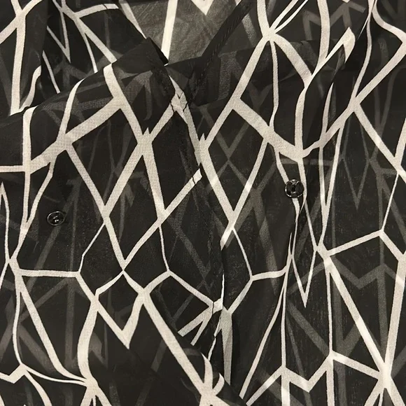 Bisou Bisou Sheer Blouse L - Picture 5 of 6